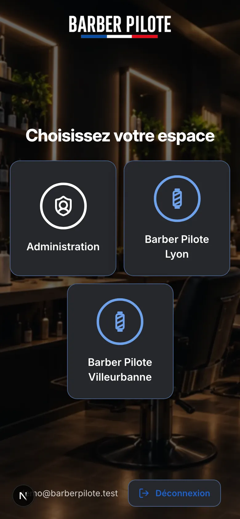 Le choix de l’espace : Administration et chaque salon.